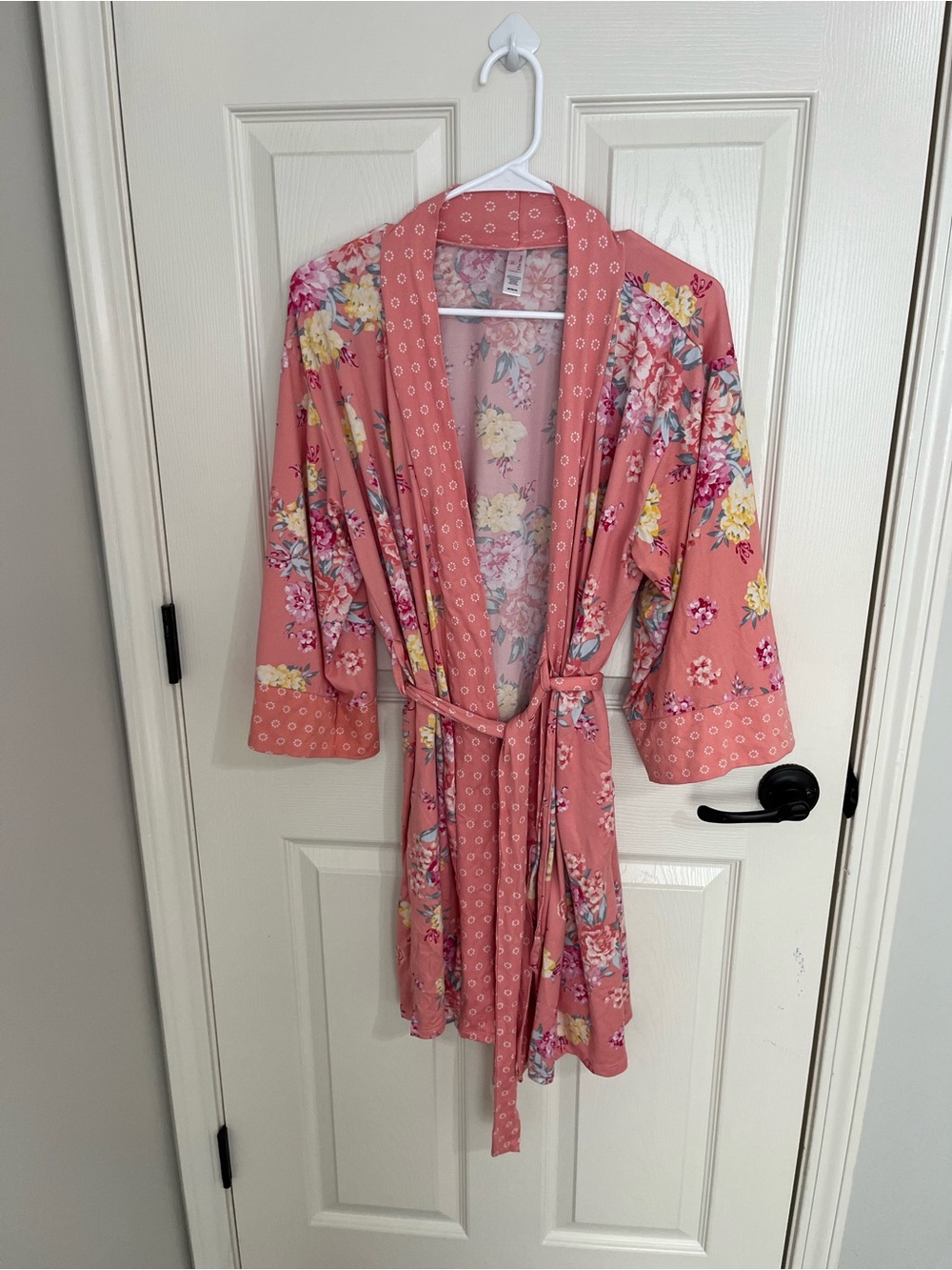 Flora Nikrooz Coral Pink Floral Satin Robe